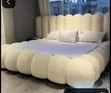 Cream Bubble Bed - Hardwood Frame - 1