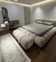 Cream Bubble Bed - Hardwood Frame - 2