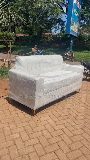 3 Seater White Velvet Sofa