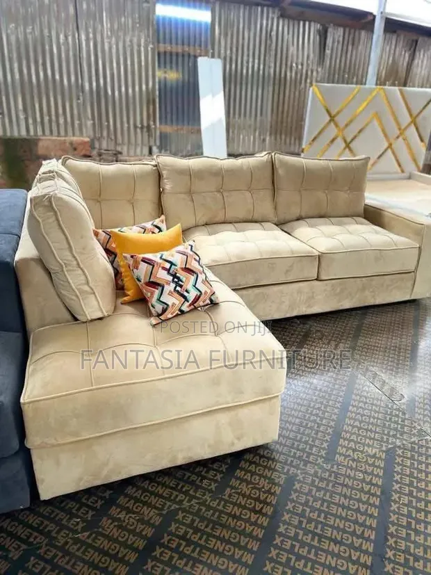 SofaSofa 5-Seater Cream Corner Sofa - 1