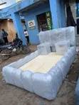 Modern 5x6 Grey Bubble Bed with Bedside Tables - 1