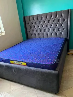 Brand New 5x6 Dark Grey Bed with Eurofoam Mattress