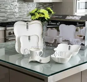 36 Pcs Wavy Contour Bone China Dinnerware Set
