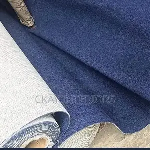 Navy Blue & Grey 4m Standard Width Wall to Wall Carpet