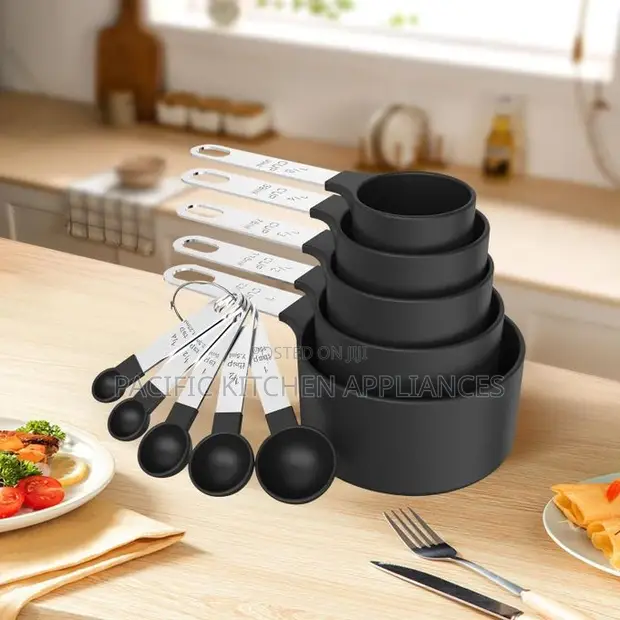 10-Piece Stainless Steel Measuring Cups and Spoons Set - 1