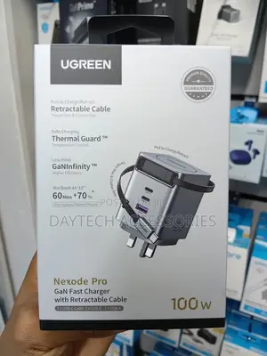 UGREEN 100W GaN Fast Charger with Retractable USB-C Cable