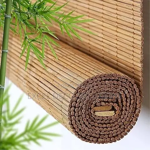 Natural Bamboo Window Shades - Woven Wood Sun Filter Roll Up Blinds - 1