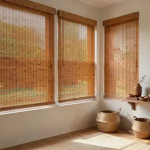 Roll Up Bamboo Blinds - Natural Wooden Window Shades