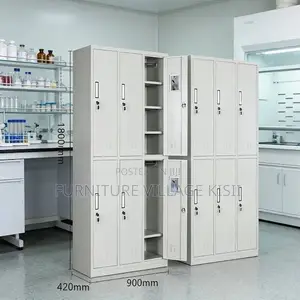 6-Compartment Metal Storage Cabinet - White