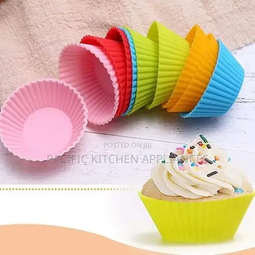 12 PCS Reusable Silicone Cupcake Liners - Non-Stick - 1