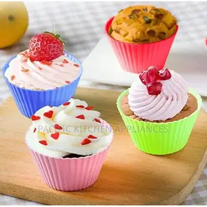 12 PCS Reusable Silicone Cupcake Liners - Non-Stick