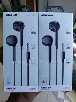 Green Lion Stereo Earphones 3.5mm Black