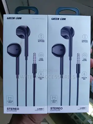 Green Lion Stereo Earphones (1.2M) Black Wired In-Ear