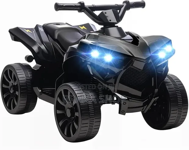 Black Battery-Powered Electric Ride-on ATV Quad Bike for Kids - 1
