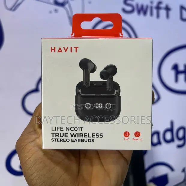 Havit TW984 ANC True Wireless Stereo Earbuds - Black - 1