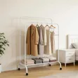 Double Pole Clothing Rack with Wheels & Lower Shelf - 1