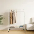 Double Pole Clothing Rack with Wheels & Lower Shelf - 2