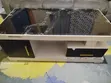 Modern Coffee Table / TV Stand with Cracked Glass Top - 3