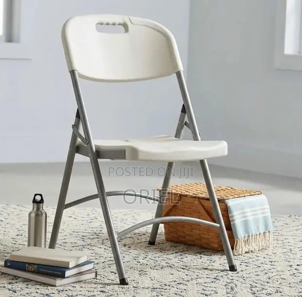 White Foldable Plastic Camping Chair - 1
