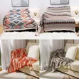 Bohemian Knitted Throw Blanket with Tassels - 3