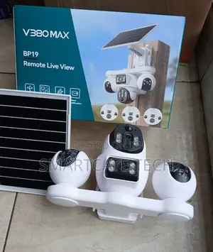 V380 Pro Solar Security Camera 4 Lens - Outdoor WiFi PTZ CCTV