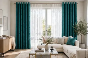 Teal Green Velvet Suede Curtain