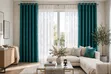 Teal Green Velvet Suede Curtain - 2
