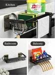 Kitchen/Bathroom Sink Caddy with Draining Tray & Towel Hooks - 2