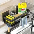 Kitchen/Bathroom Sink Caddy with Draining Tray & Towel Hooks - 3