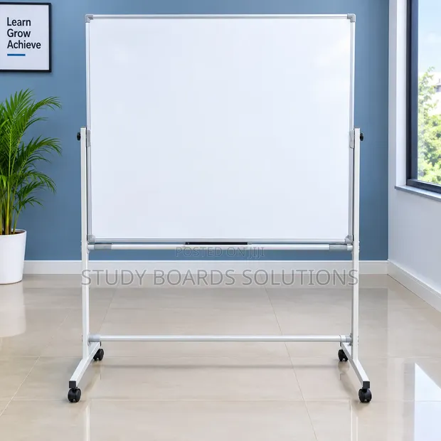 1.2m x 1.2m Magnetic Whiteboard with Wheeled Stand - 1