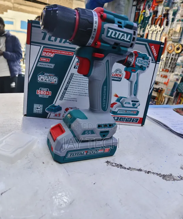 Total 20V Compact Brushless Cordless Drill (55Nm) - Brand New - 1