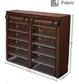 Double Column Fabric Shoe Rack - Holds 36 Pairs - 2