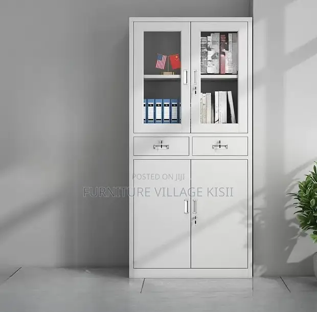 Office Filing Cabinet - 2 Door, White - 1