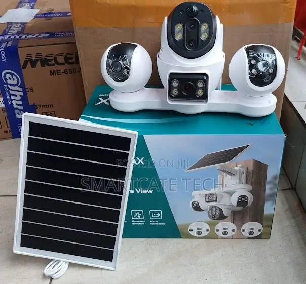 4G V380 Pro 4-Lens Solar PTZ Security Camera - Outdoor - 1