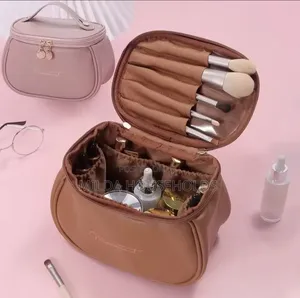 Portable Cosmetic & Toiletry Bag - Cream, Pink, Brown
