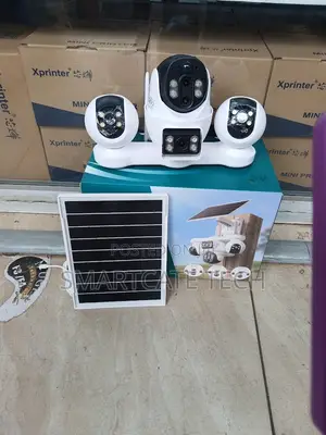 V380 Pro 4G SIM Solar CCTV Camera - 4 Lens Outdoor Security