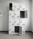 12-Locker Office File Cabinet - White Steel - 1