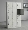 12-Locker Office File Cabinet - White Steel - 2
