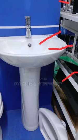 White Ceramic Pedestal Wash Basin