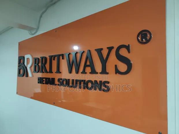 2D/3D Signage - Orange Aluminium Panel - 1