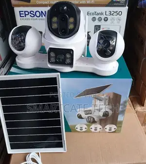 V380 Pro 4G Solar Surveillance Camera - 4 Lens 360° PTZ CCTV