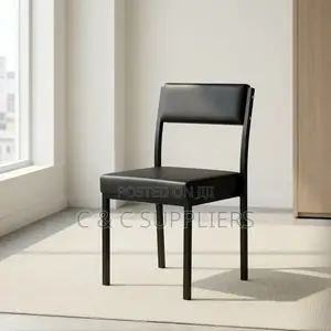 Armless Executive Catalina Chair - Black Leather