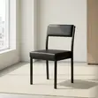 Armless Executive Catalina Chair - Black Leather - 1
