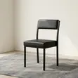 Armless Executive Catalina Chair - Black Leather - 2