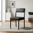 Armless Executive Catalina Chair - Black Leather - 4