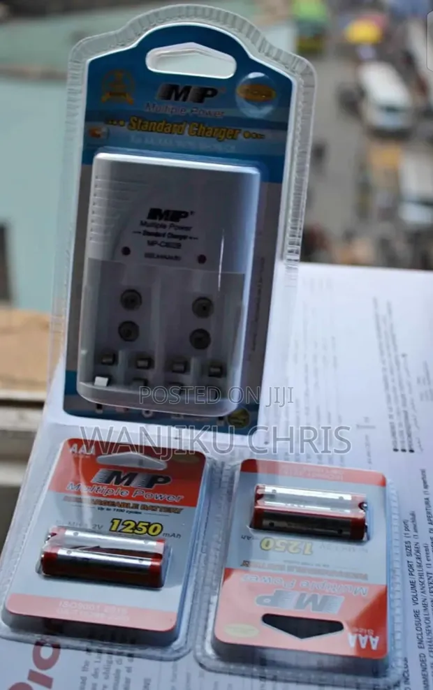 Triple AAA Rechargeable Batteries with Charger - 1