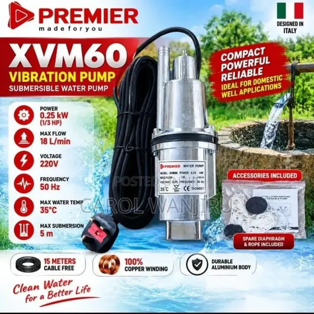 Premier XVM60 Vibration Submersible Water Pump - 1