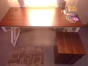1.4m Metallic Study Table with Side Drawer