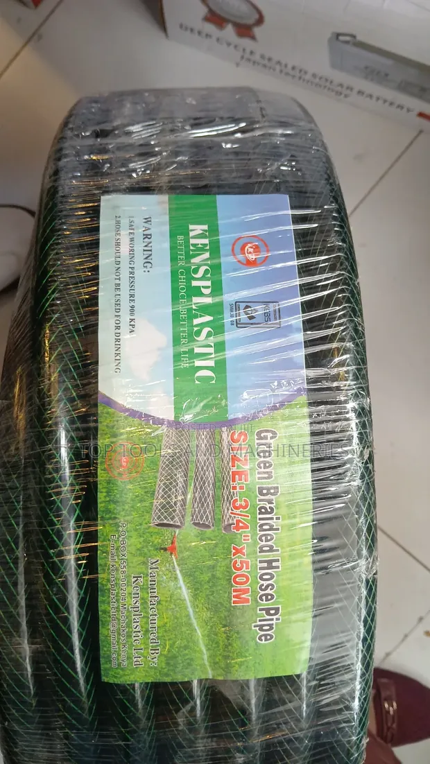 3/4" x 50m PVC Green Braided Pipe - 1