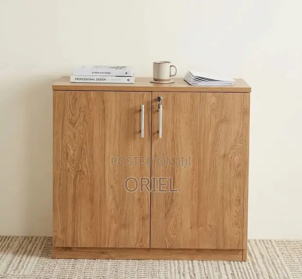 2-Door Office Credenza - Compact Wooden Storage Cabinet - 1